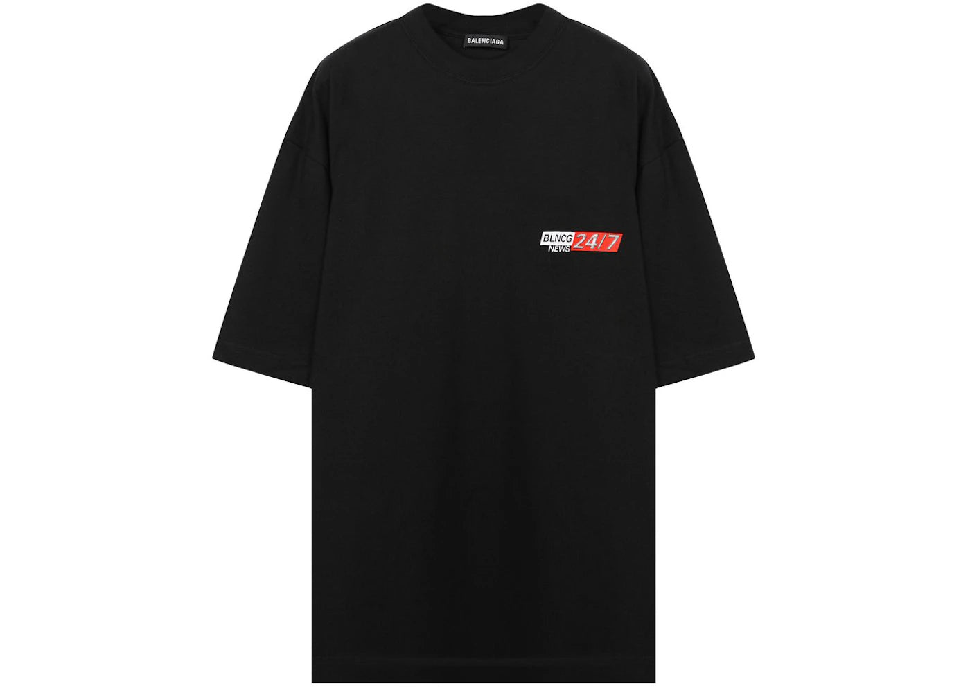 Balenciaga Logo-Print Oversize T-shirt Black
