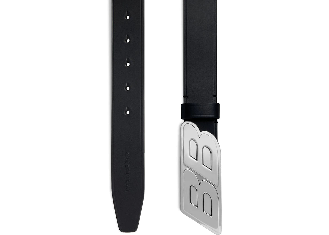 Balenciaga Men's Moto Logo Belt Black