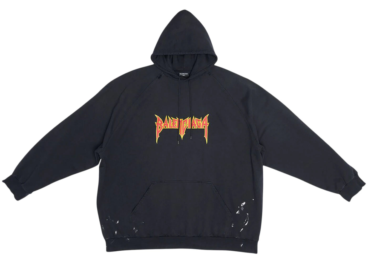 Balenciaga Metal Vintage Oversized Medium Fleece Hoodie Black/Orange