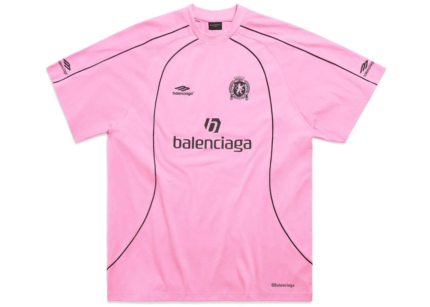 Balenciaga Miami Soccer T-Shirt Oversized Pink/Black