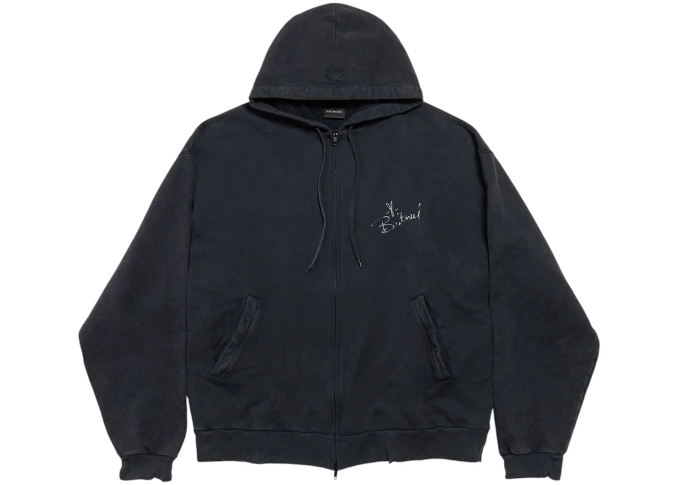 Balenciaga Music Britney Spears Series Oversized Zip-Up Hoodie Faded Black/Blue