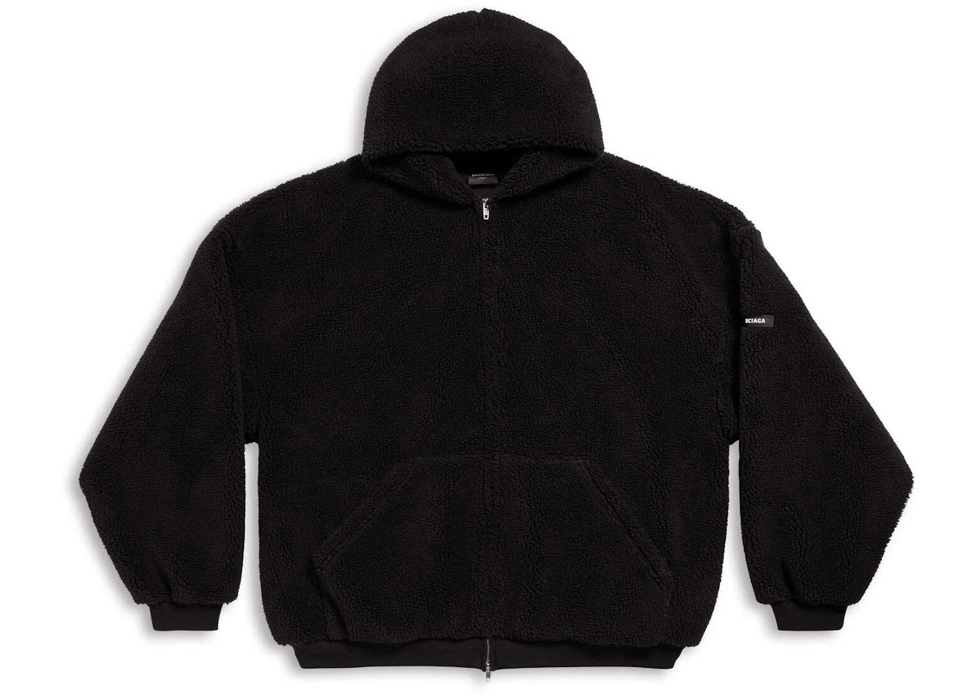 Balenciaga Outerwear Zip-Up Hoodie Oversized in Black Black