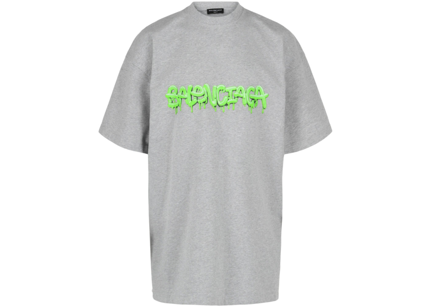 Balenciaga Oversized T-shirt Heather Grey/Slime Green