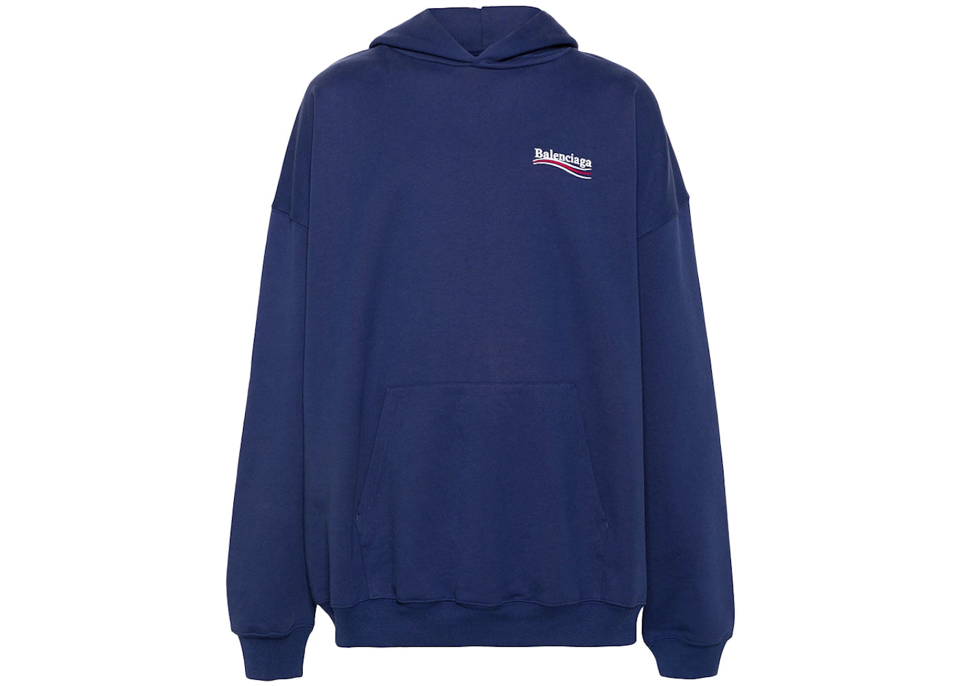 Balenciaga Political Campaign Large Fit Hoodie Pacific Blue/White