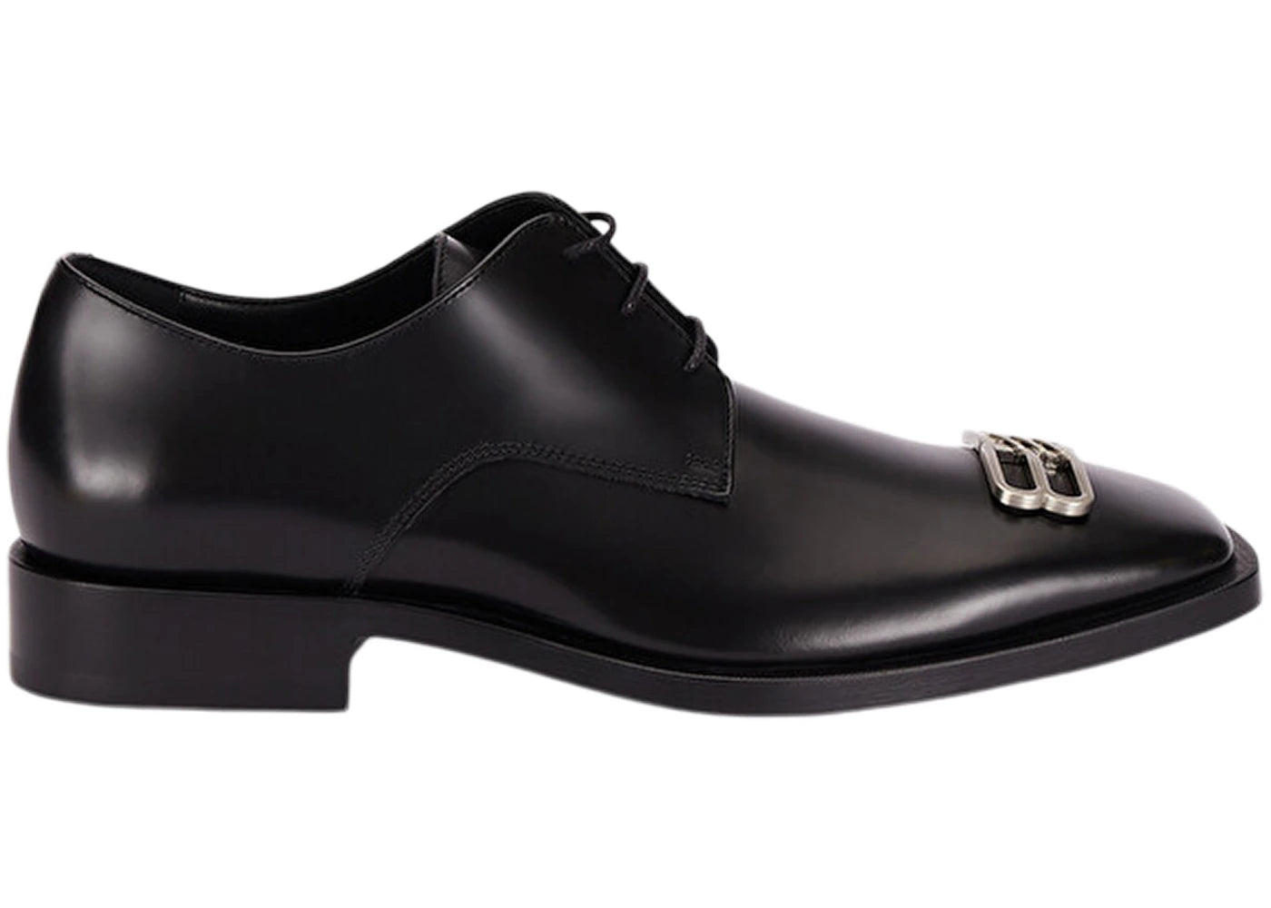 Balenciaga Rim Derby Shoes Black Leather