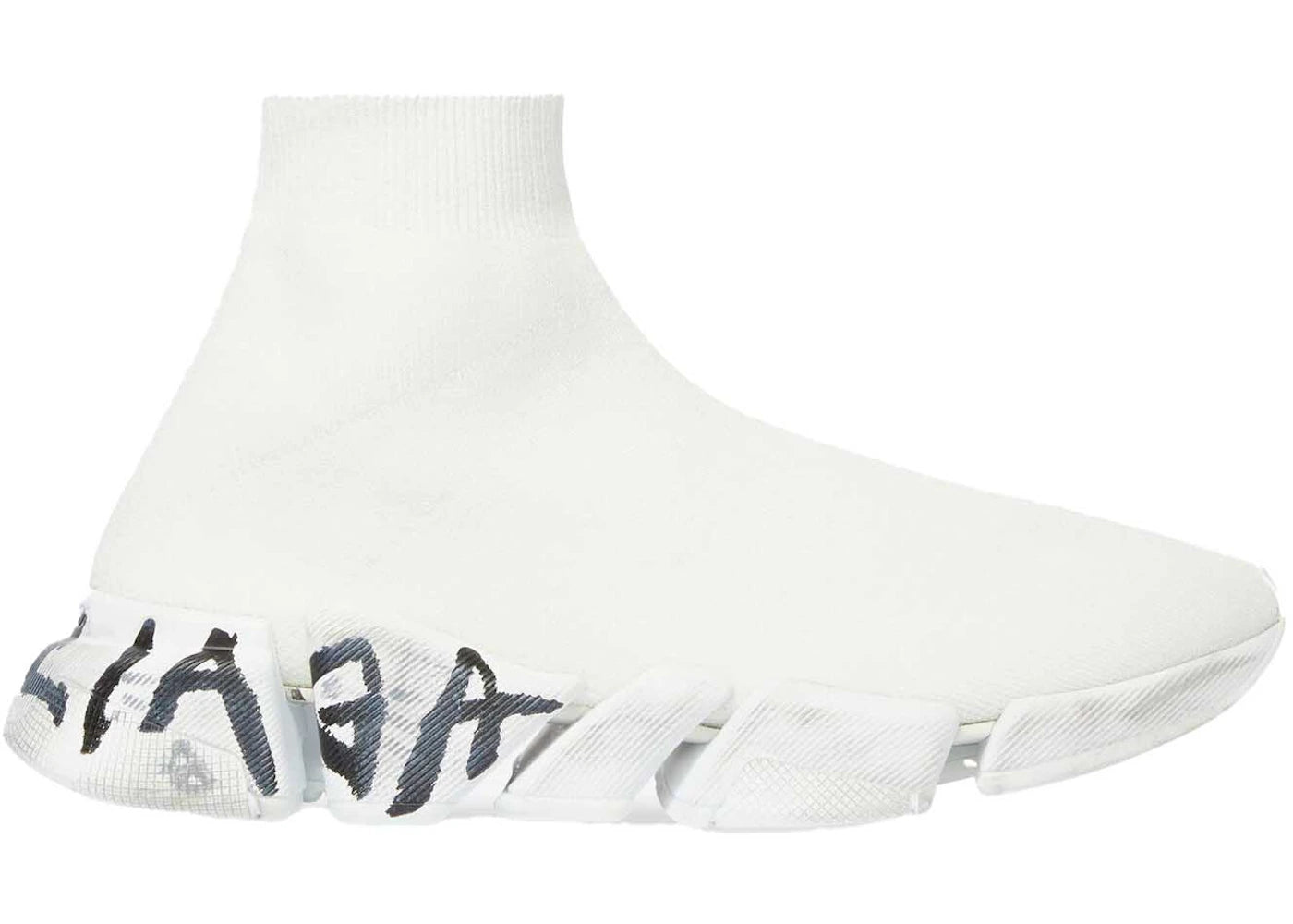 Balenciaga Speed 2.0 Graffiti Recycled Knit White (Women's)