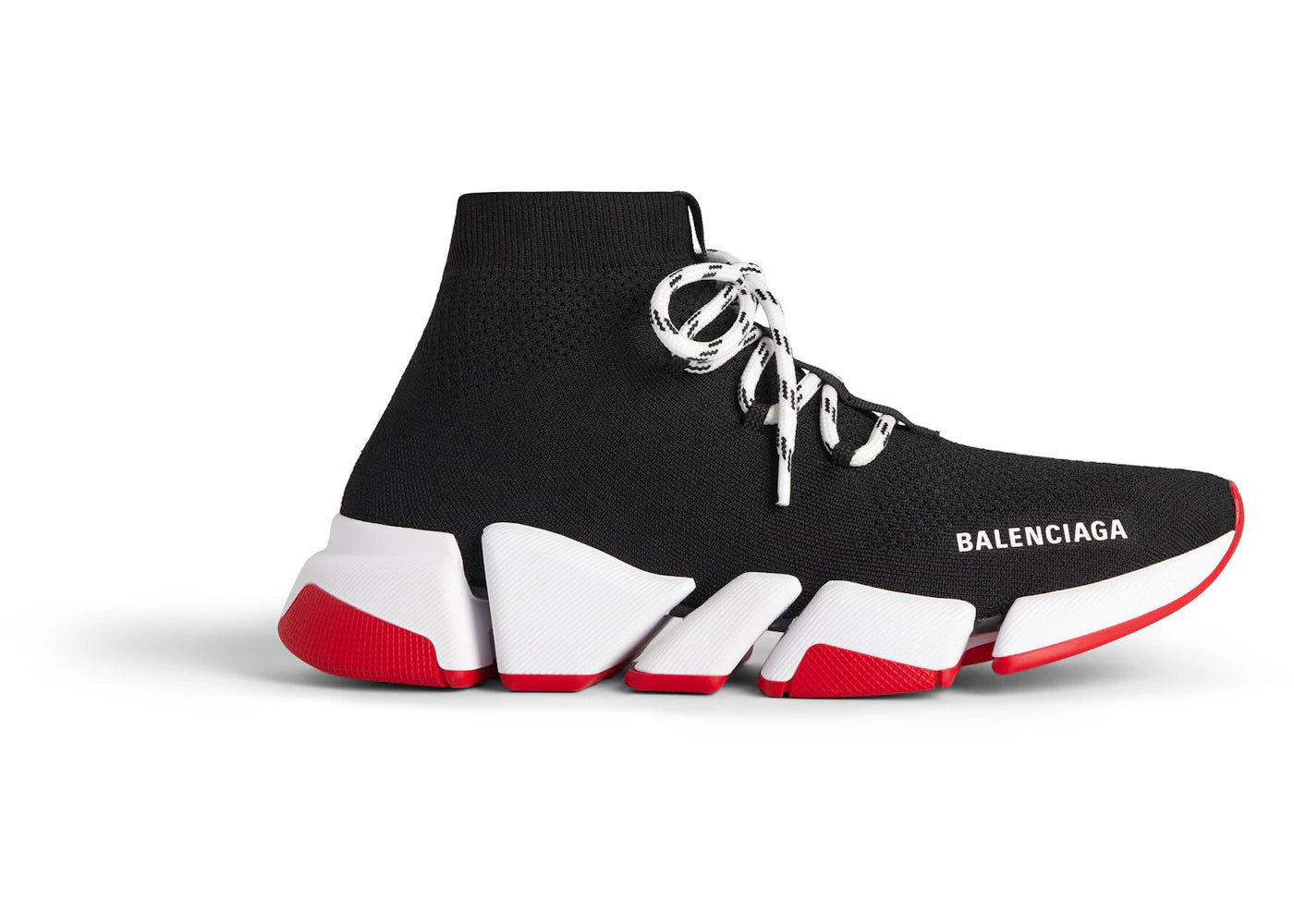 Balenciaga Speed 2.0 Lace Up Black Red Sole