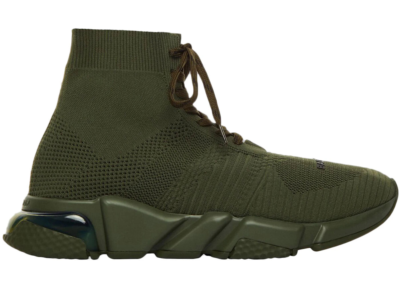 Balenciaga Speed Lace Up Clear Sole Kaki