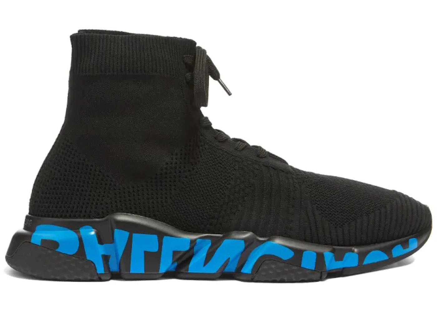 Balenciaga Speed Lace Up Graffiti Black Blue
