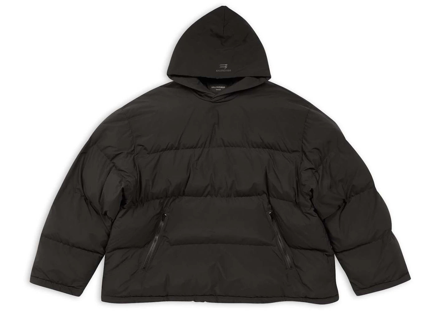 Balenciaga Sporty B Pull-Over Puffer Jacket Black