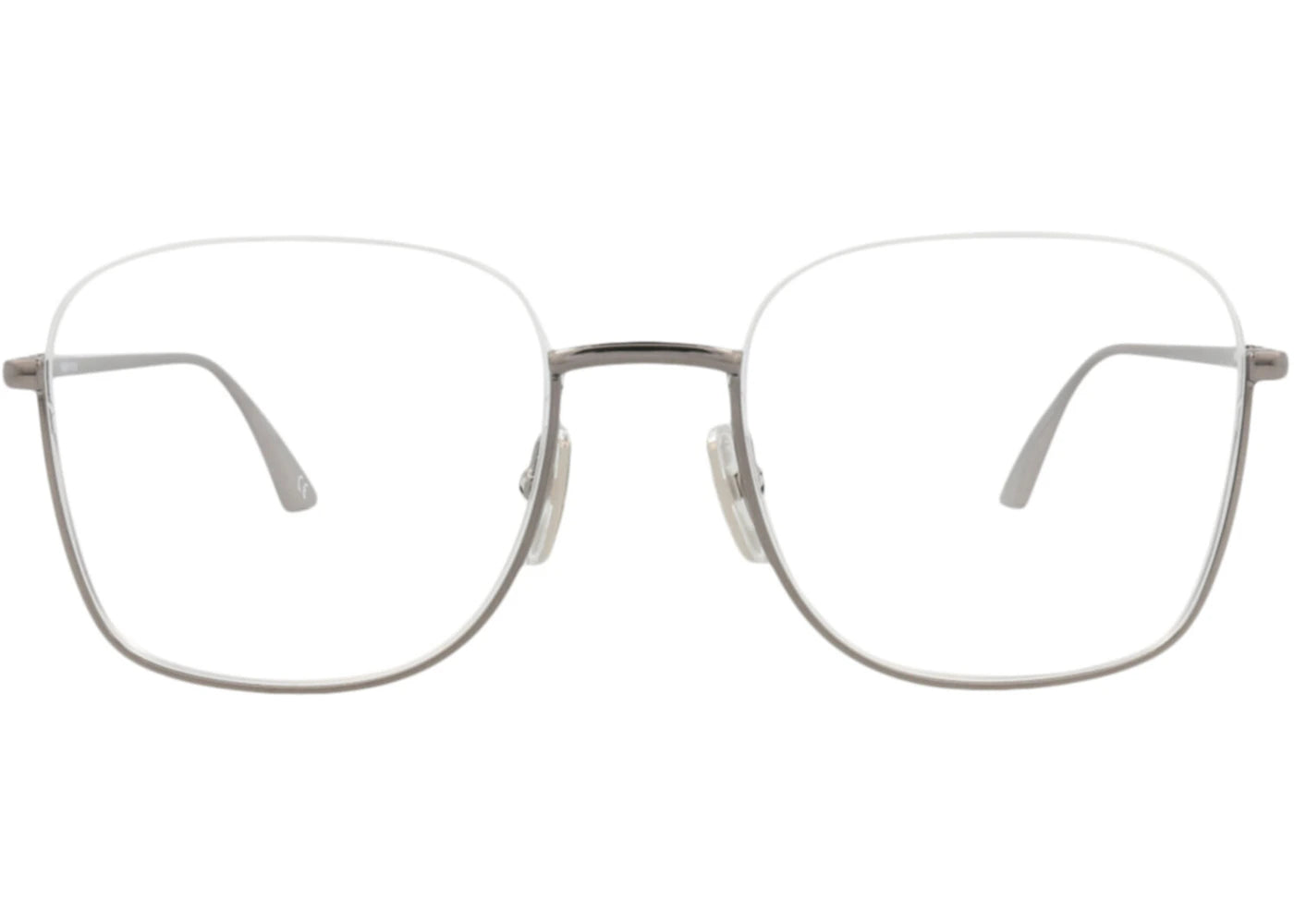 Balenciaga Square-Frame Metal Optical Frames Ruthenium Ruthenium Transparent (BB0144O-30010035-001)
