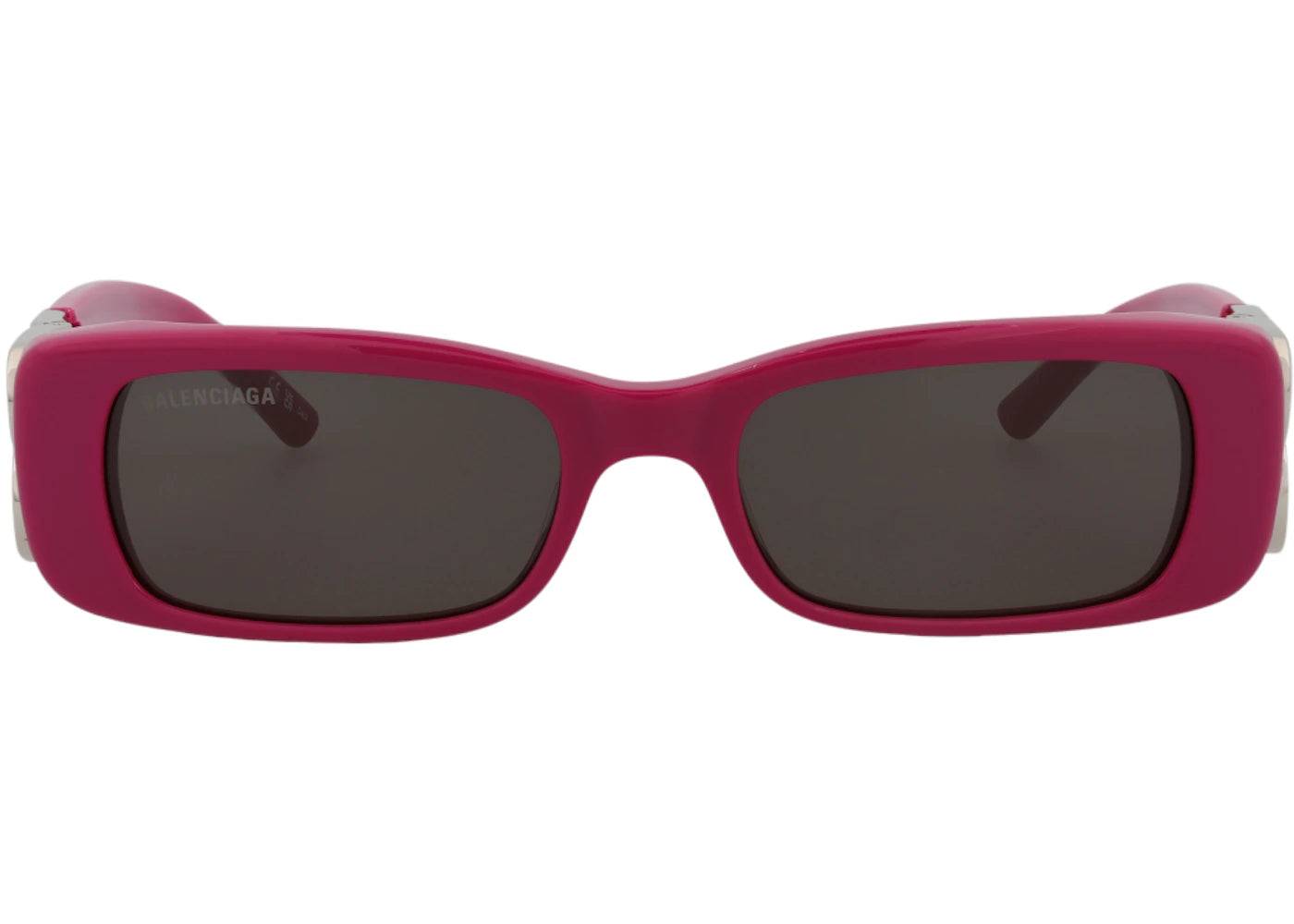 Balenciaga Square-Frame Recycled Acetate Sunglasses Fuchsia/Silver/Grey (BB0096S-30008871-016)