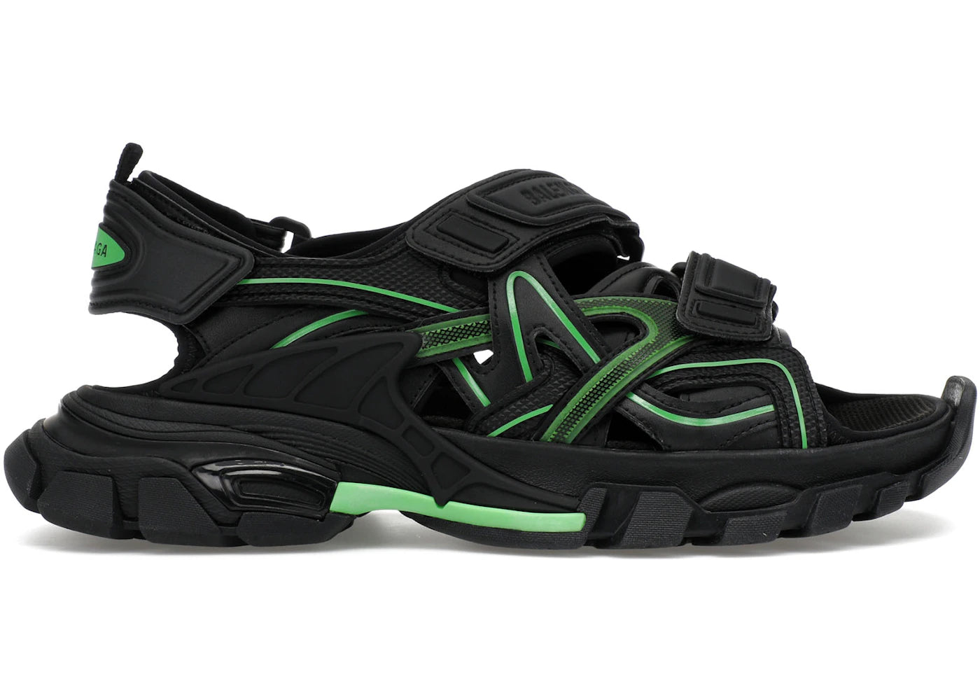 Balenciaga Track Sandal Black/Fluo Green