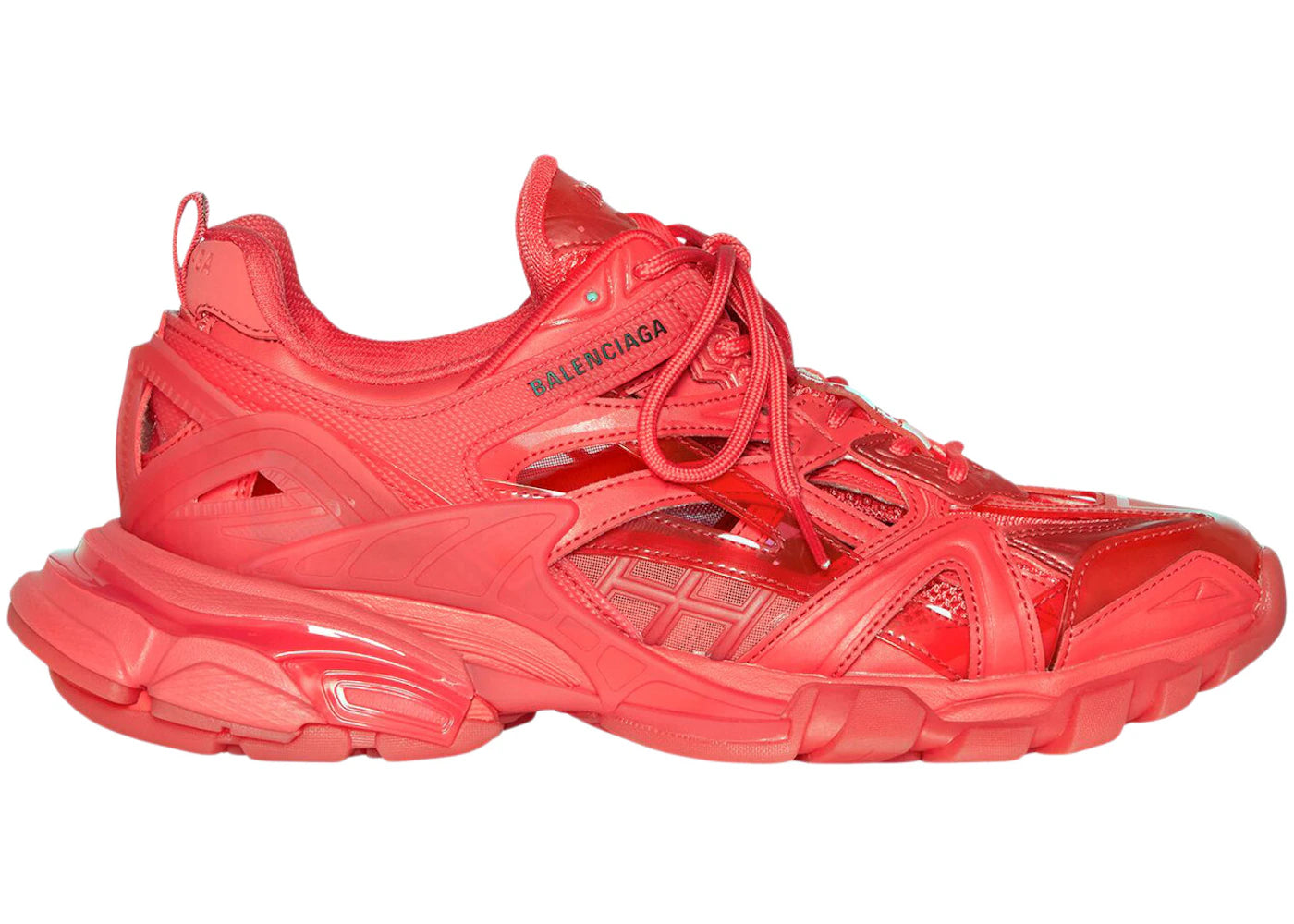Balenciaga Track.2 Clear Sole Red