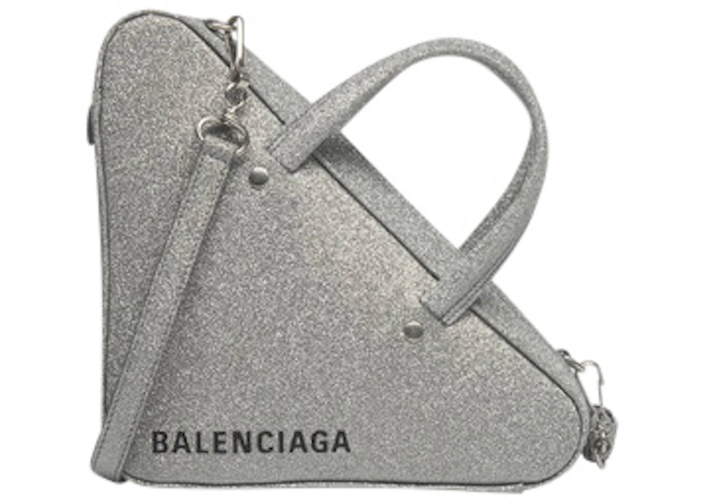 Balenciaga Triangle Duffle Glitter XS Gris Aluminum
