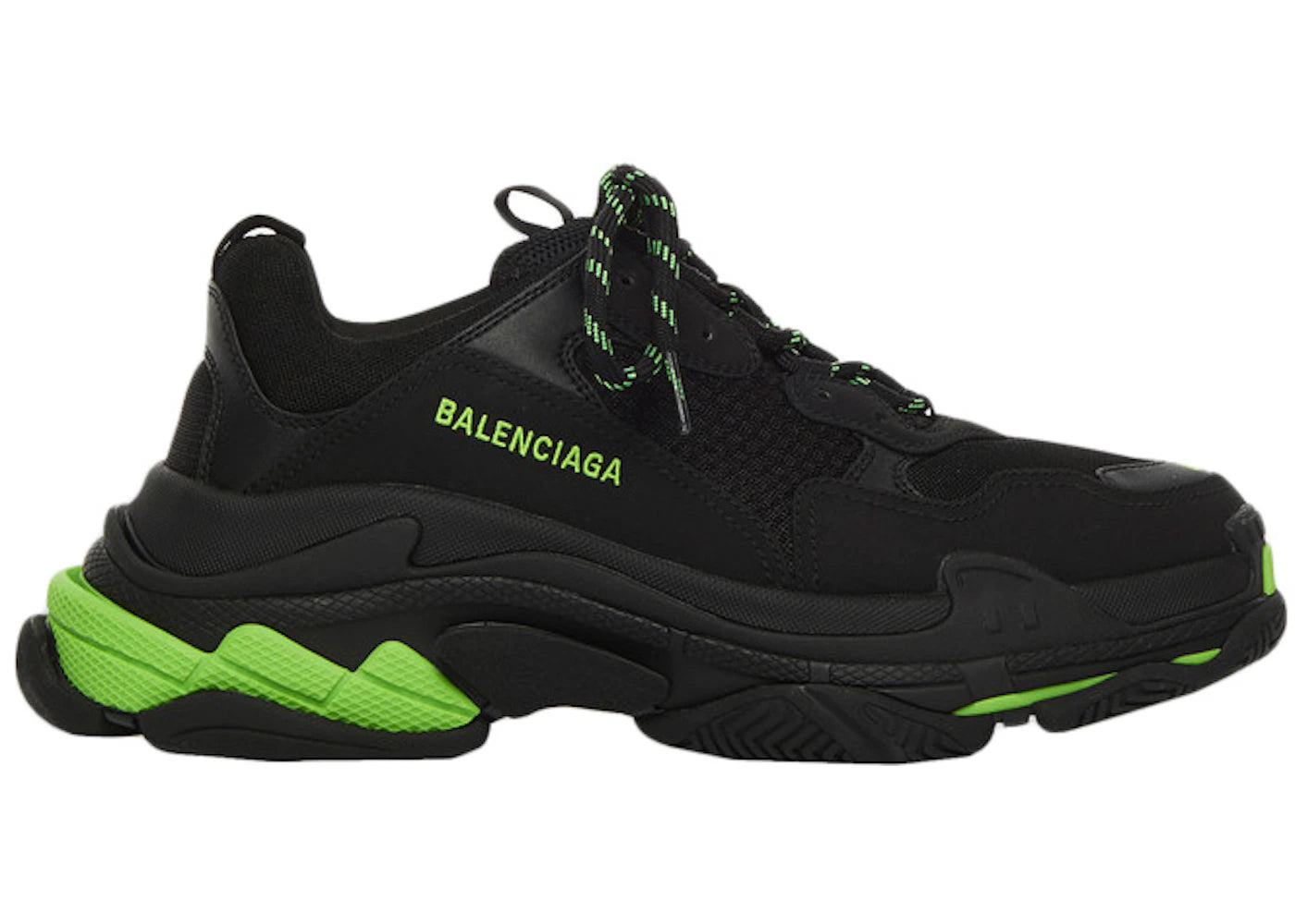 Balenciaga Triple S Black Fluo Green