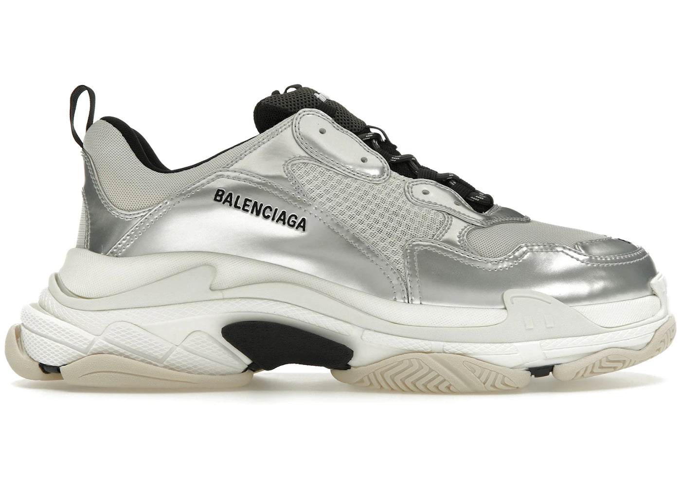 Balenciaga Triple S Black White Silver