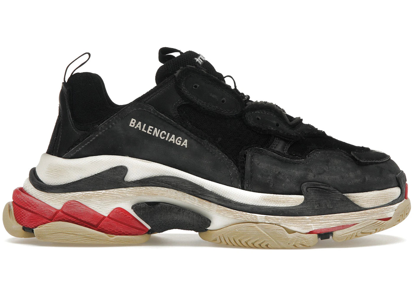 Balenciaga Triple S DIY Black Red White