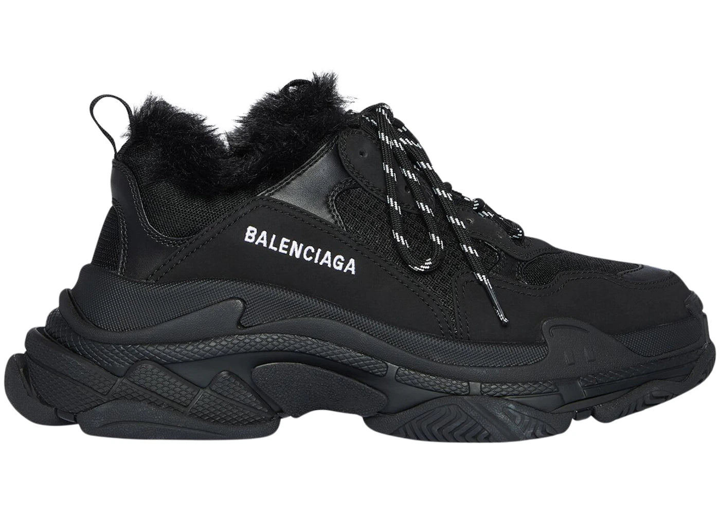 Balenciaga Triple S Fake Fur Black