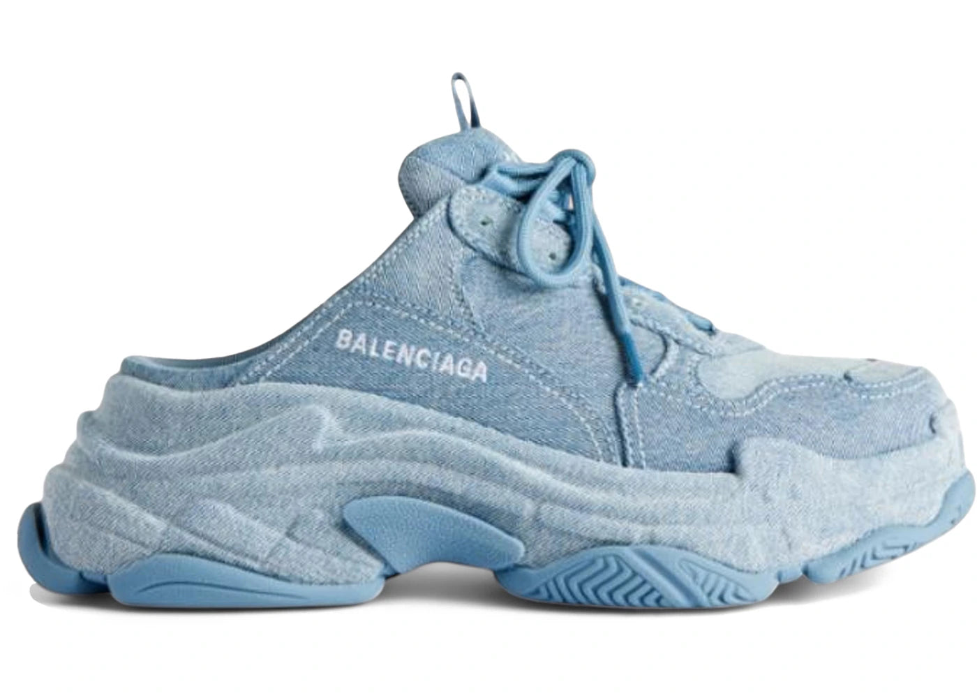 Balenciaga Triple S Mule Denim Blue