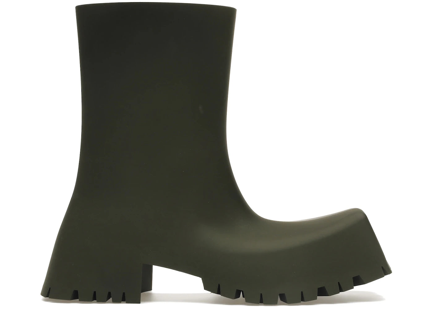 Balenciaga Trooper Rubber Boot Dark Green
