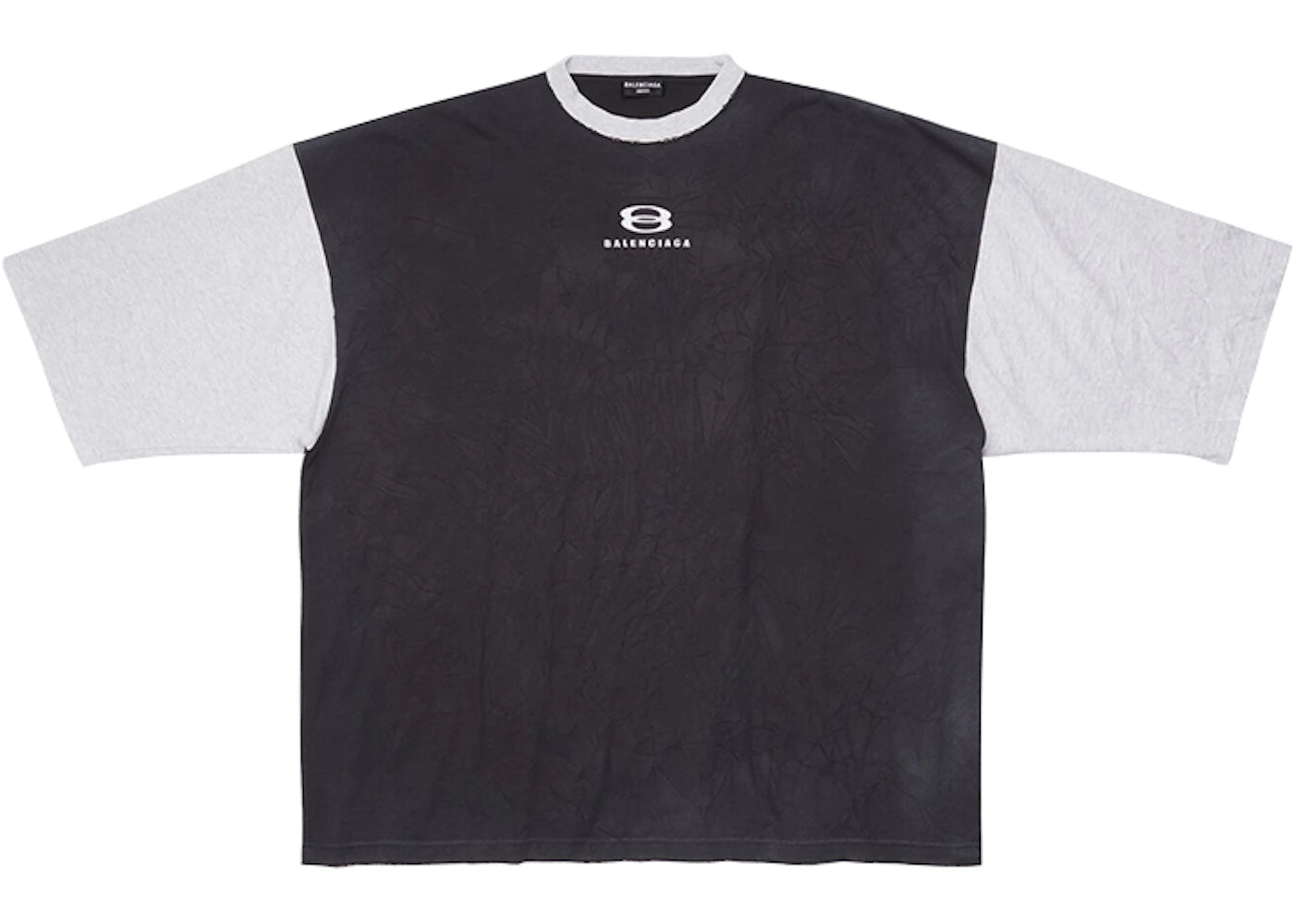 Balenciaga Unity 3/4 Sleeve Oversized T-Shirt Black/Light Grey