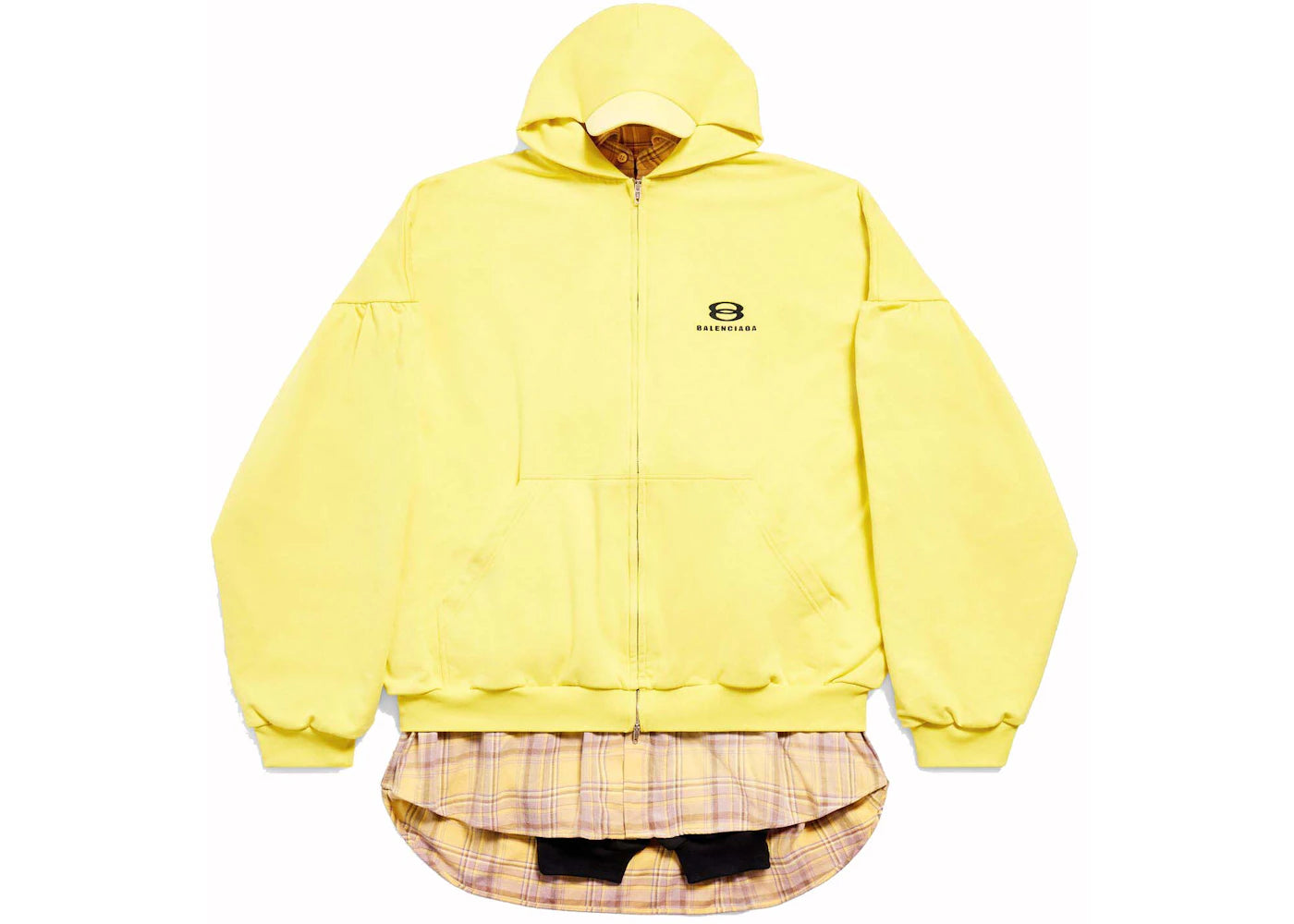 Balenciaga Unity Sports Icon Layered Hoodie Oversized Yellow/Black