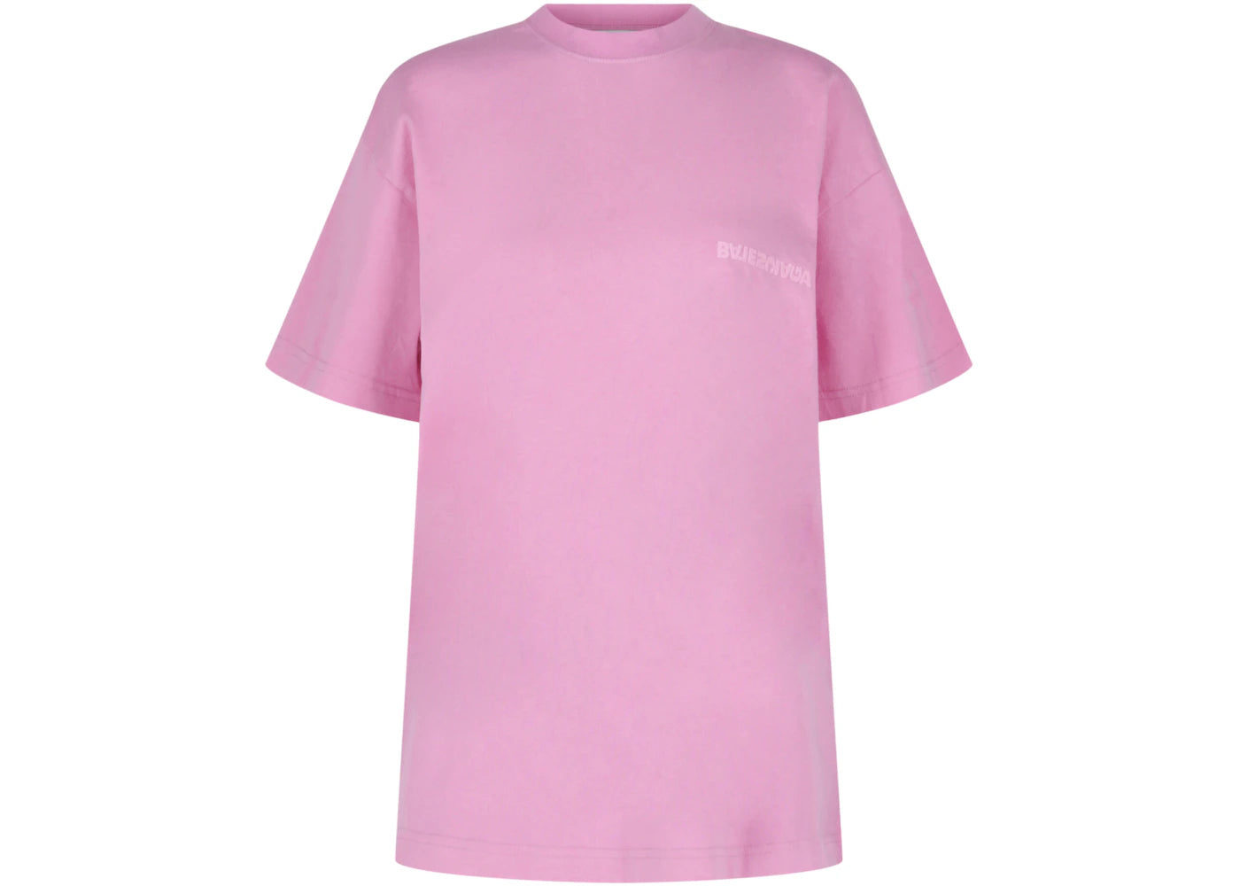 Balenciaga Upside Down Embroidered Logo T-shirt Pink