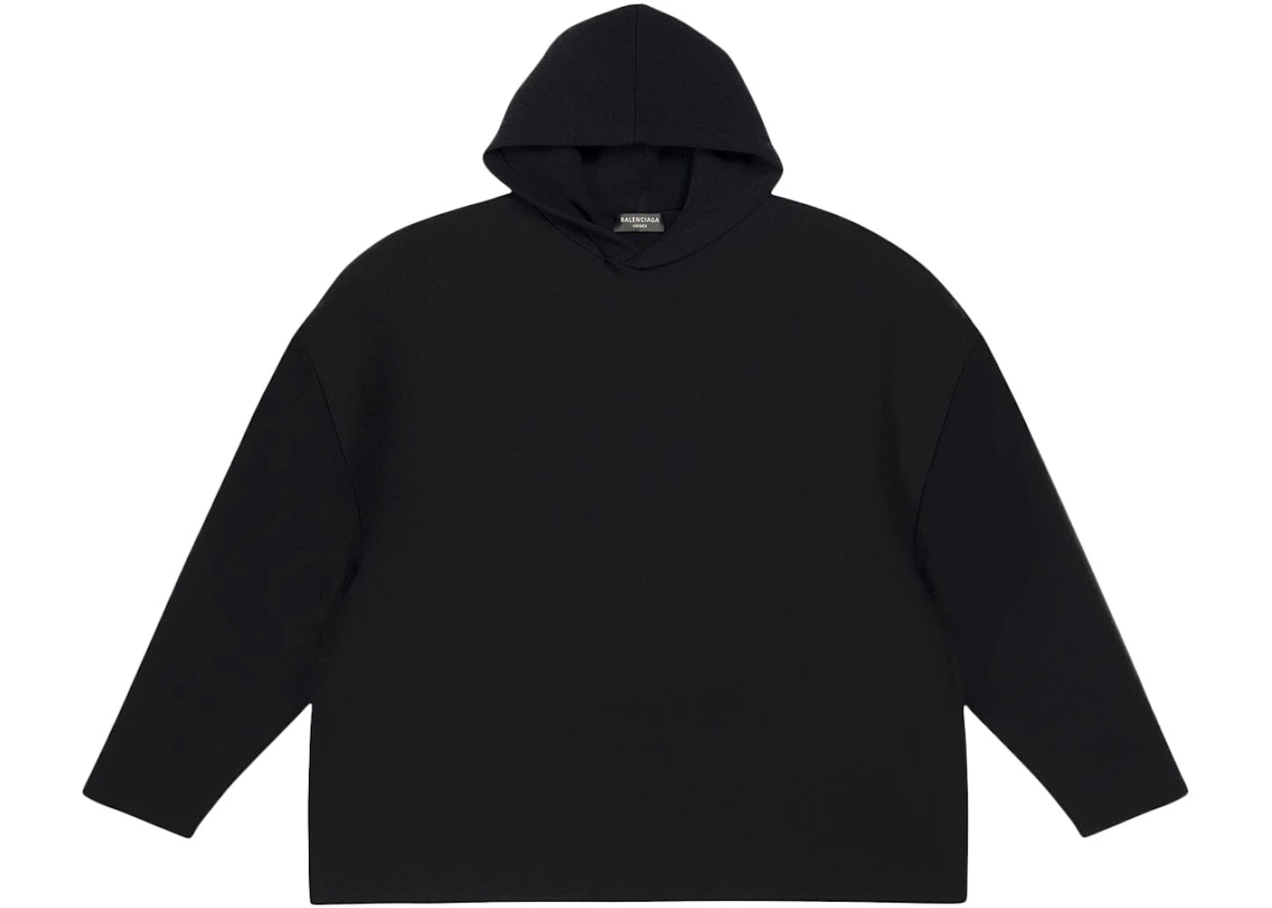 Balenciaga Viscose Compact Knit Hoodie Black