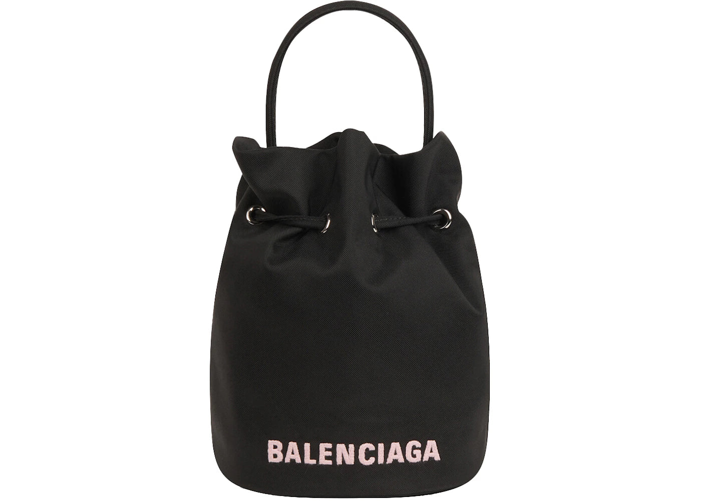 Balenciaga Wheel XS Drawstring Bucket Bag Black
