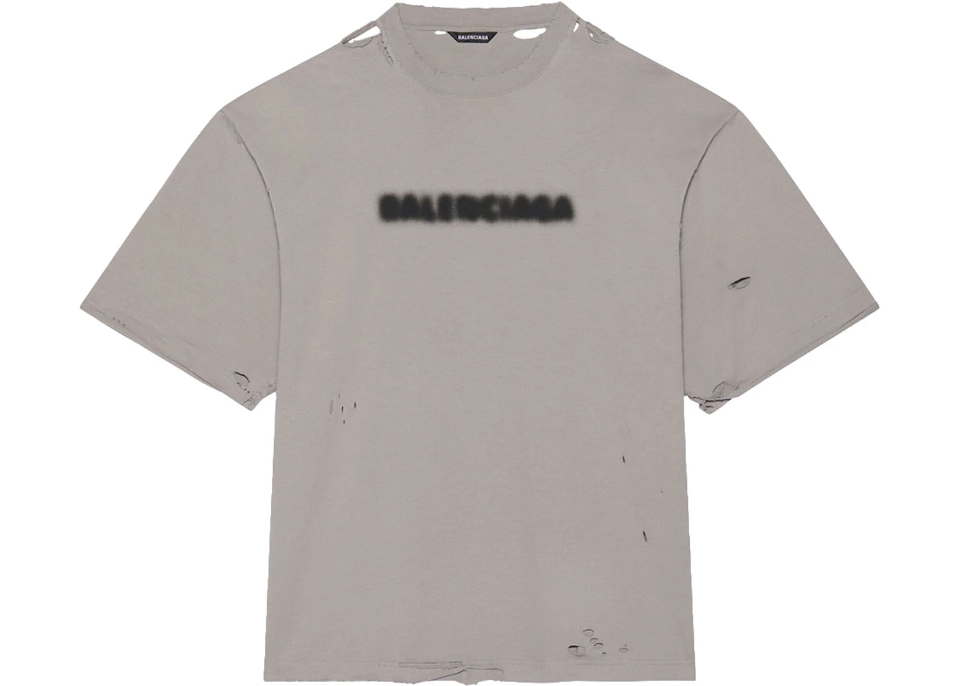 Balenciaga Wide Fit Blurry T-Shirt Grey Black