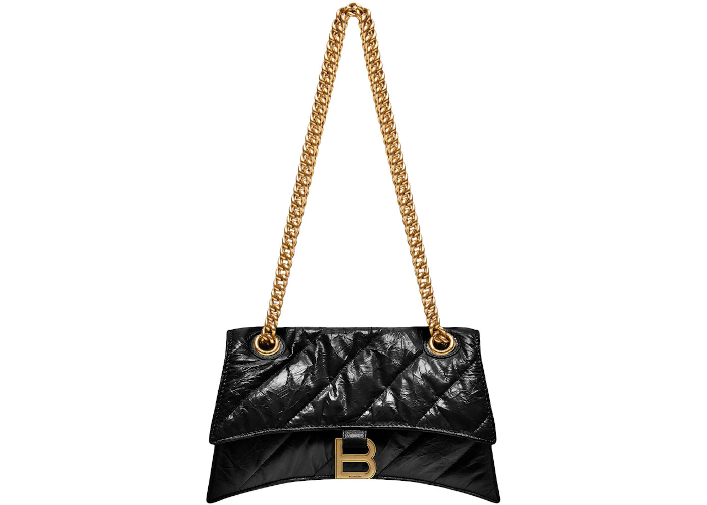 Balenciaga Women's Crush Small Chain Bag Quilted Black