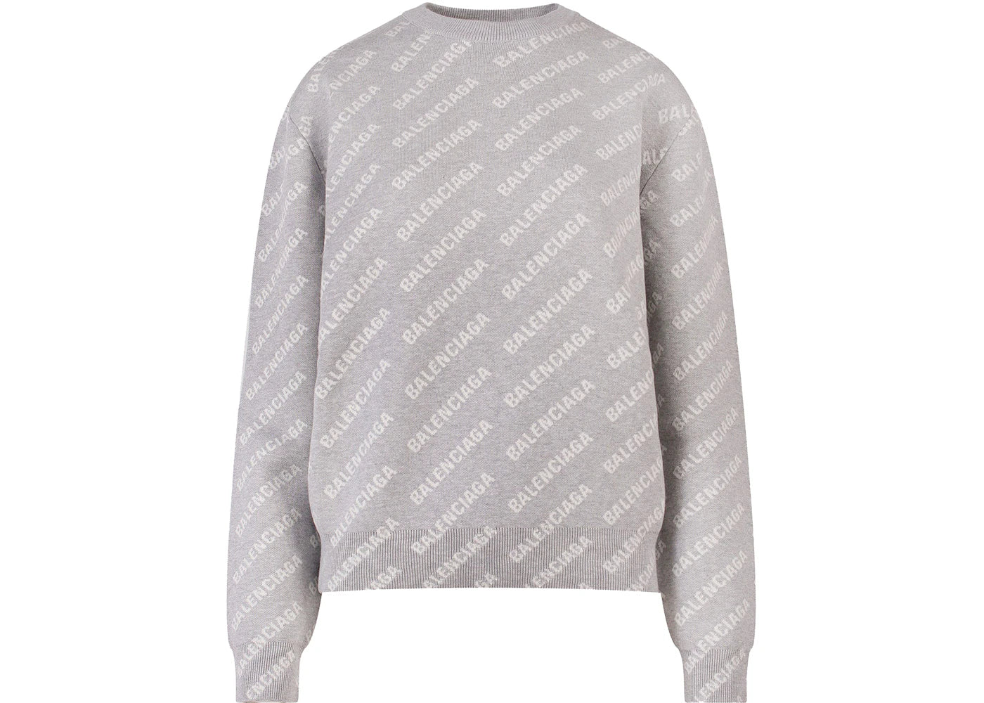 Balenciaga Women's All-Over Logo Motif Sweater Grey