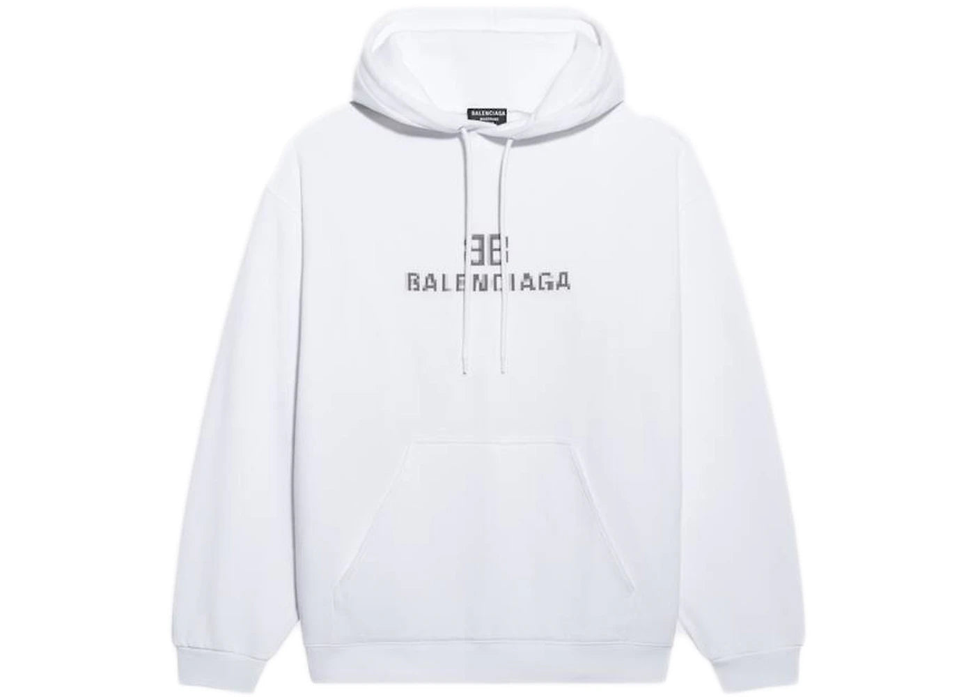 Balenciaga Womens BB Pixel Medium Fit Hoodie White