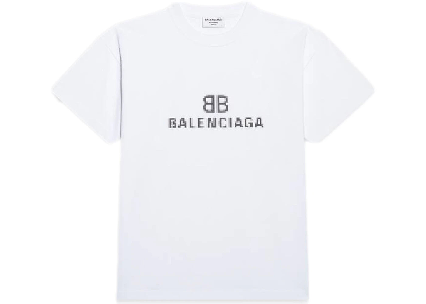 Balenciaga Womens BB Pixel Medium Fit T-shirt White