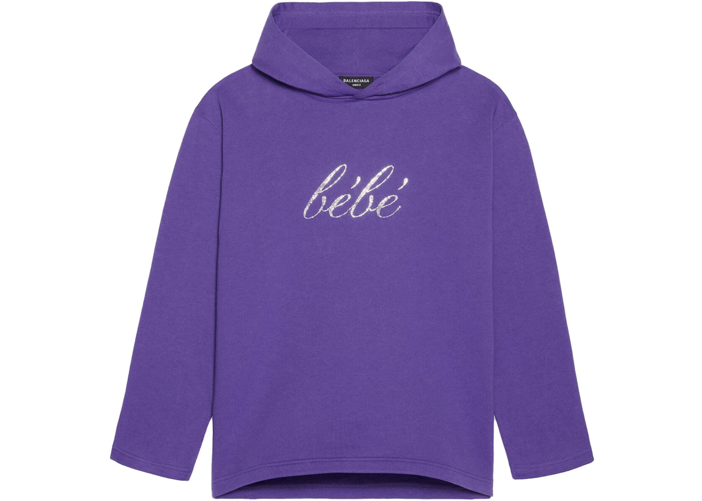 Balenciaga Womens Bebe Cropped Hoodie Purple