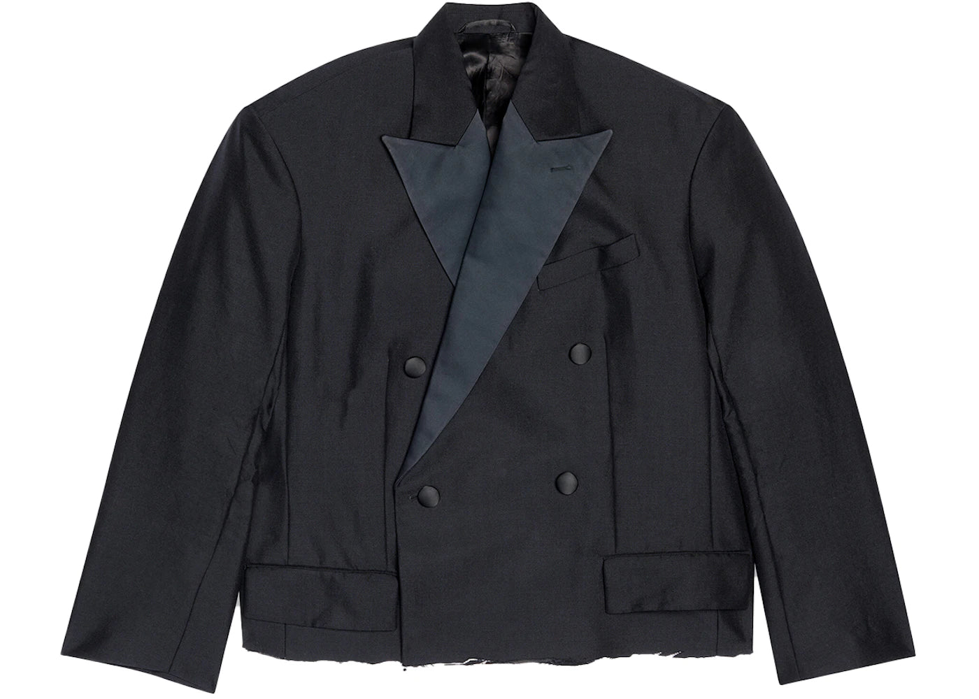 Balenciaga Women's Cropped Tuxedo Blazer Black