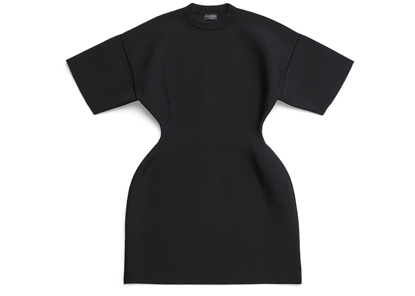 Balenciaga Women's Hourglass Crewneck Short Sleeve Dress Black