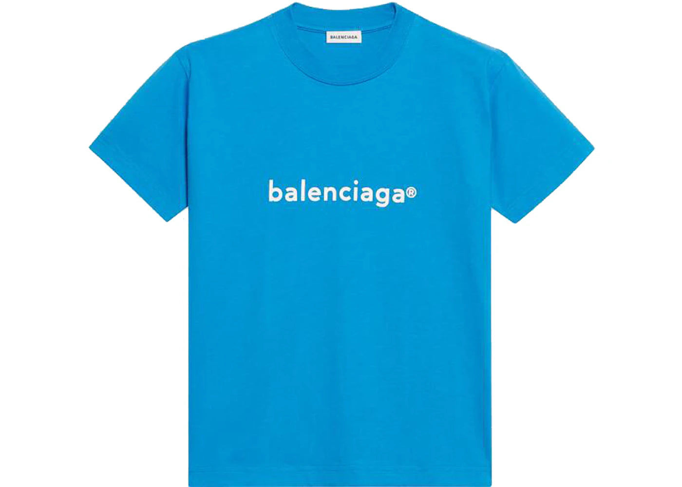 Balenciaga Womens New Copyright Fitted T-shirt Blue/White