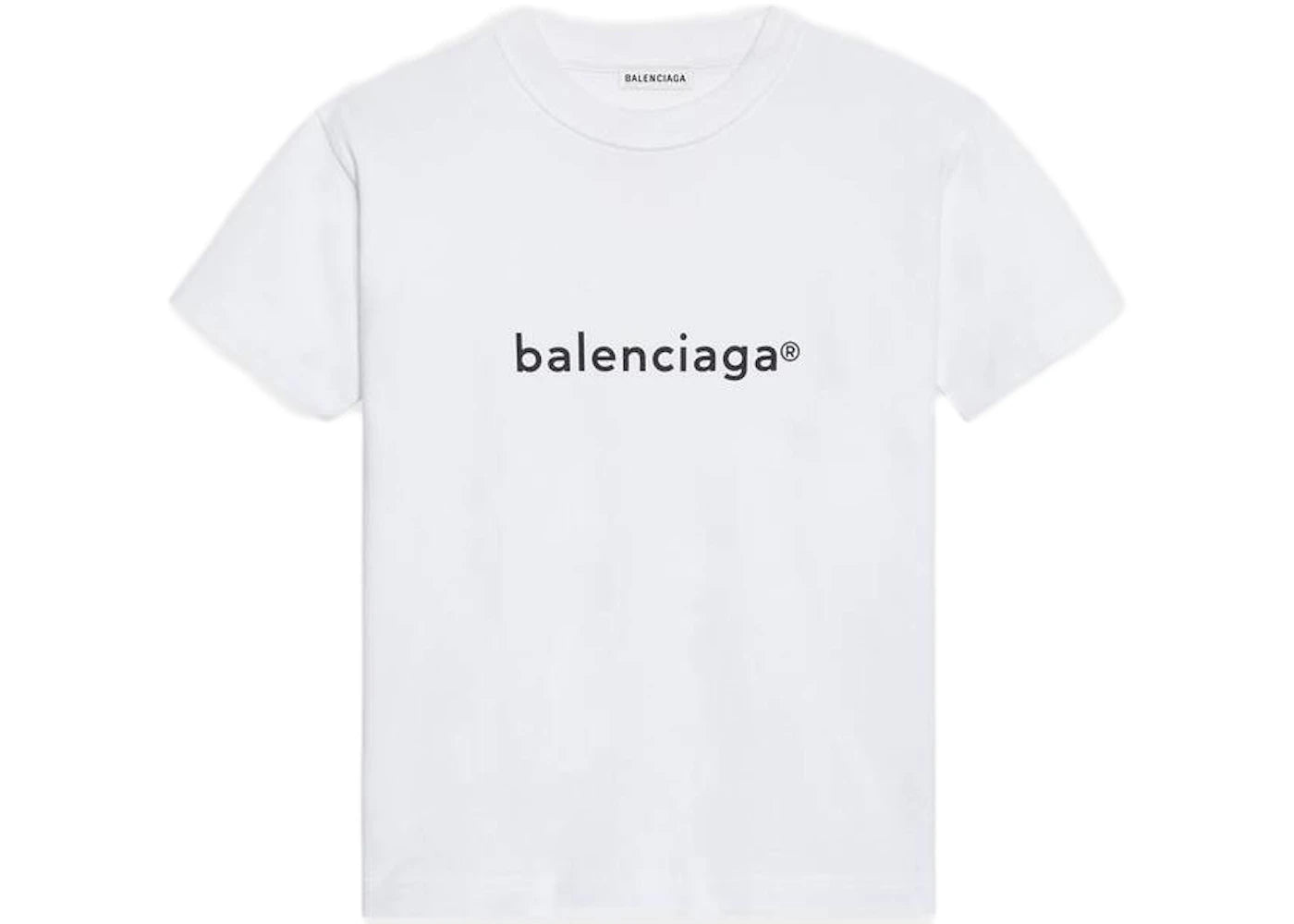 Balenciaga Womens New Copyright Fitted T-shirt White