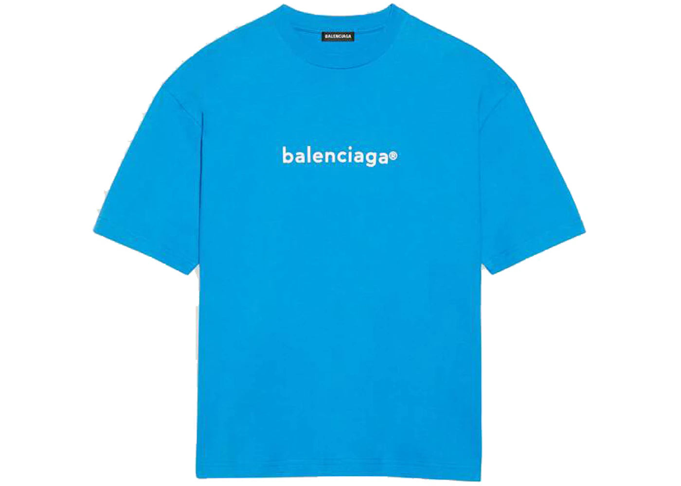 Balenciaga Womens New Copyright Large Fit T-shirt Blue/White