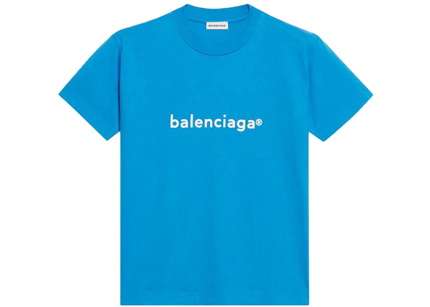 Balenciaga Womens New Copyright Small Fit T-shirt Blue/White