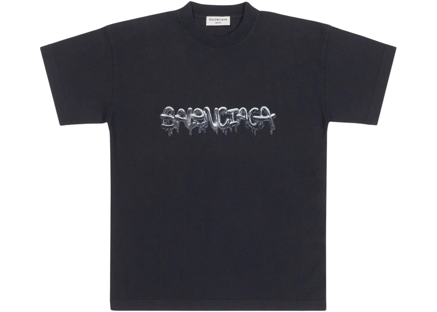 Balenciaga Women's Slime Medium Fit Vintage T-Shirt Black
