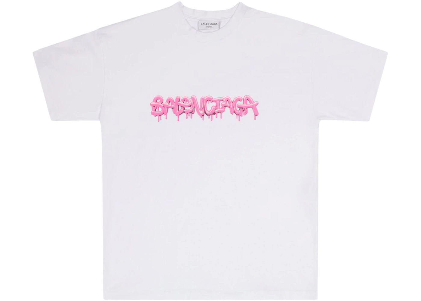 Balenciaga Women's Slime Medium Fit Vintage T-Shirt White/Pink