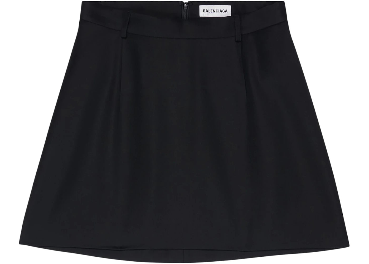 Balenciaga Women's Virgin Wool Twill Large Fit Mini Skirt Black