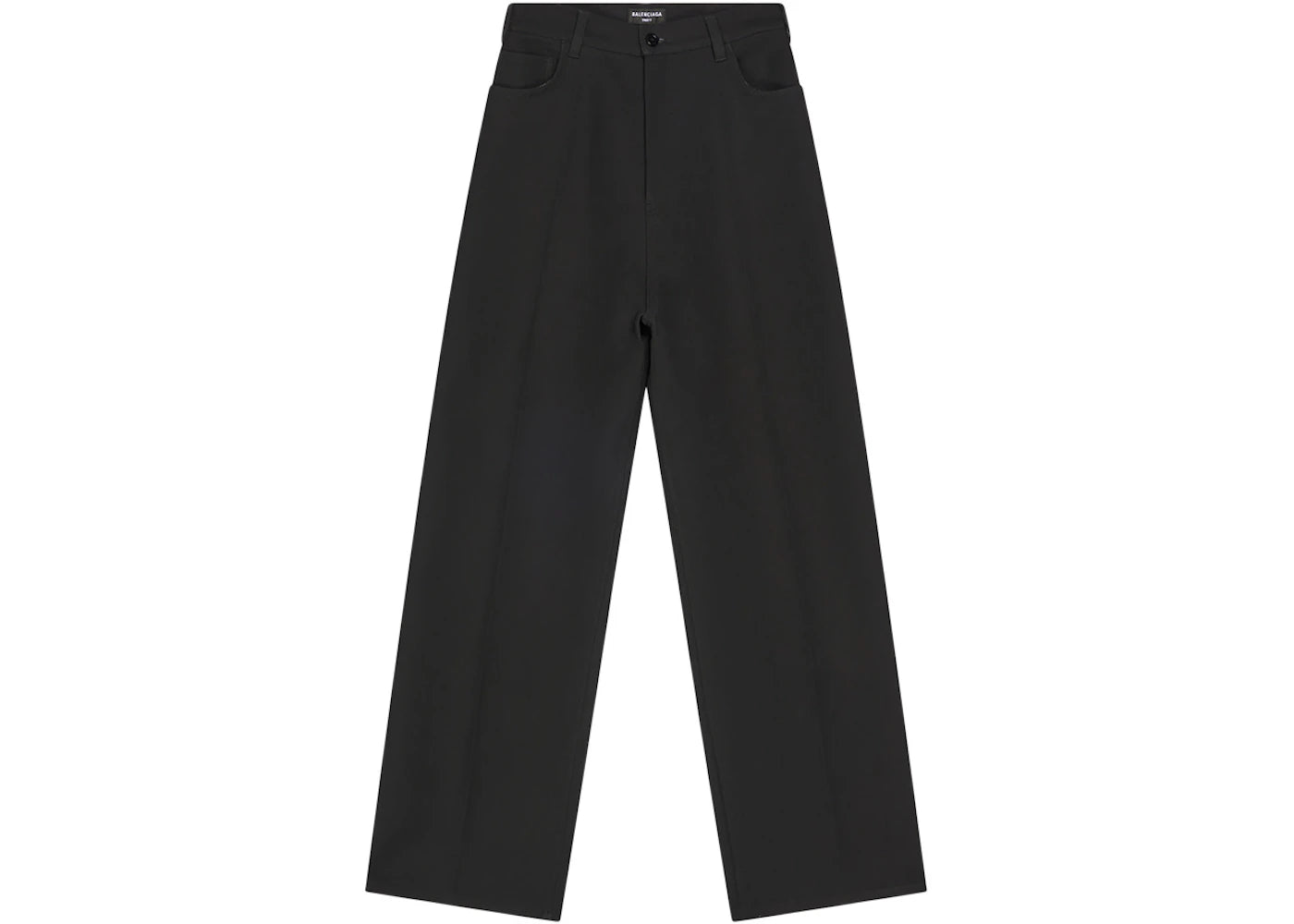 Balenciaga Wool Gabardine Baggy Tailored Pants Black