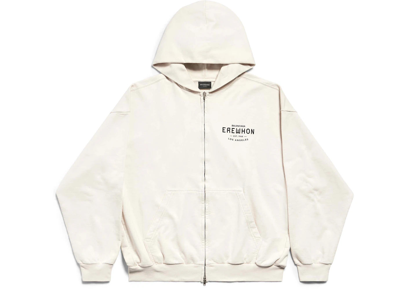 Balenciaga x Erewhon Los Angeles Zip-Up Hoodie Medium Fit Beige/Black