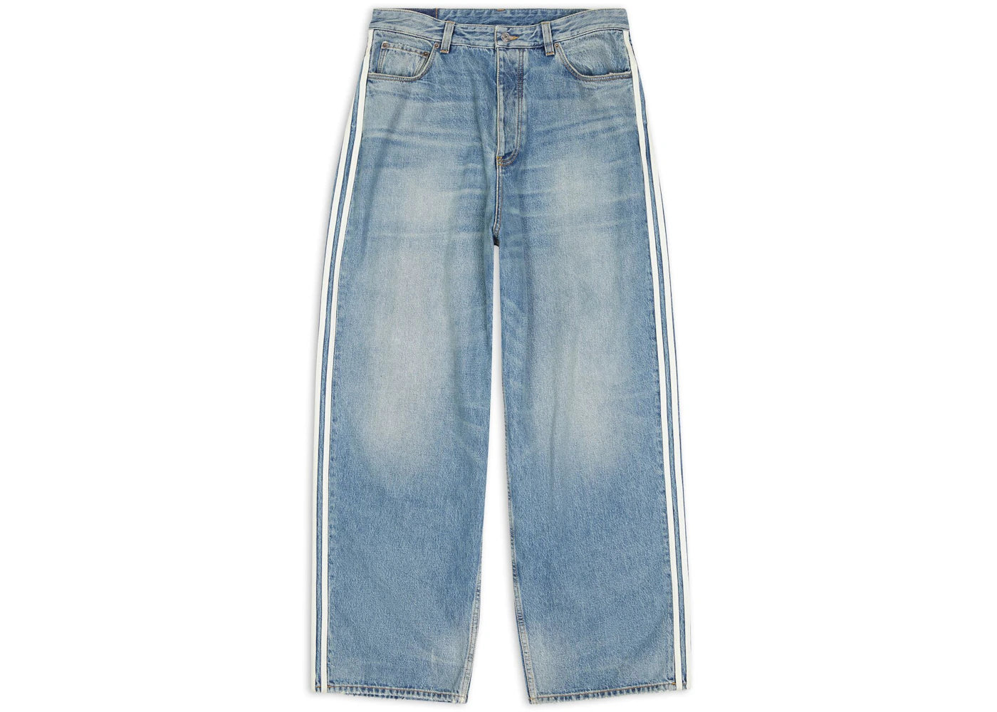 Balenciaga x adidas Large Denim Baggy Pants Blue