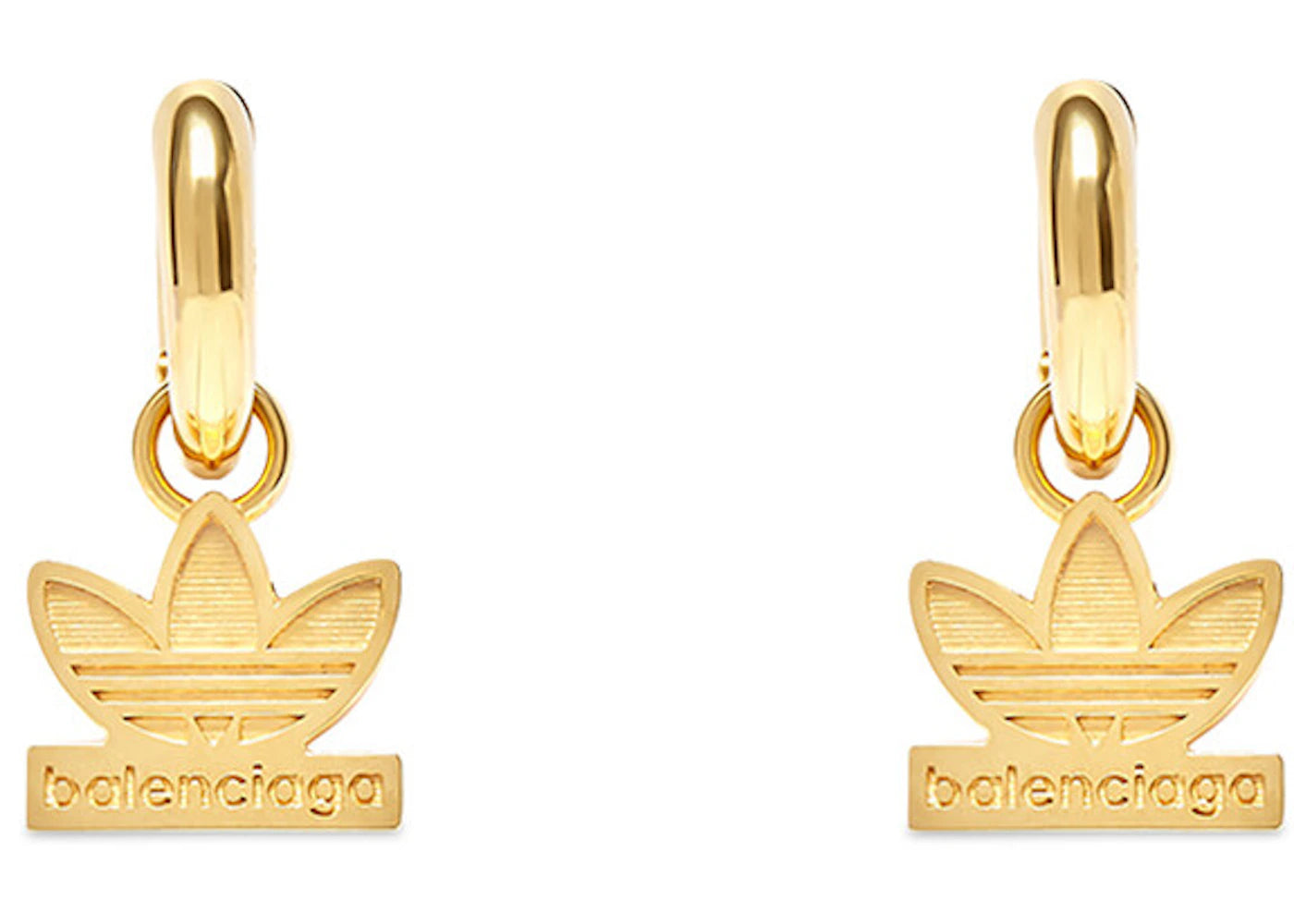 Balenciaga x adidas Trefoil Earrings Gold