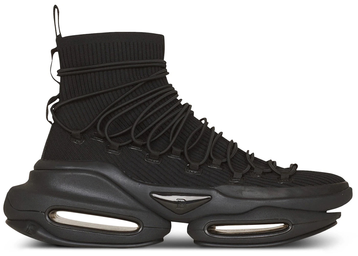 Balmain B-Bold High-Top Black Knit
